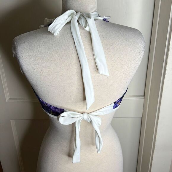 Hot Topic Galaxy Ruffled Halter Triangle Swim Top Plus Size 2 - Picture 3 of 5